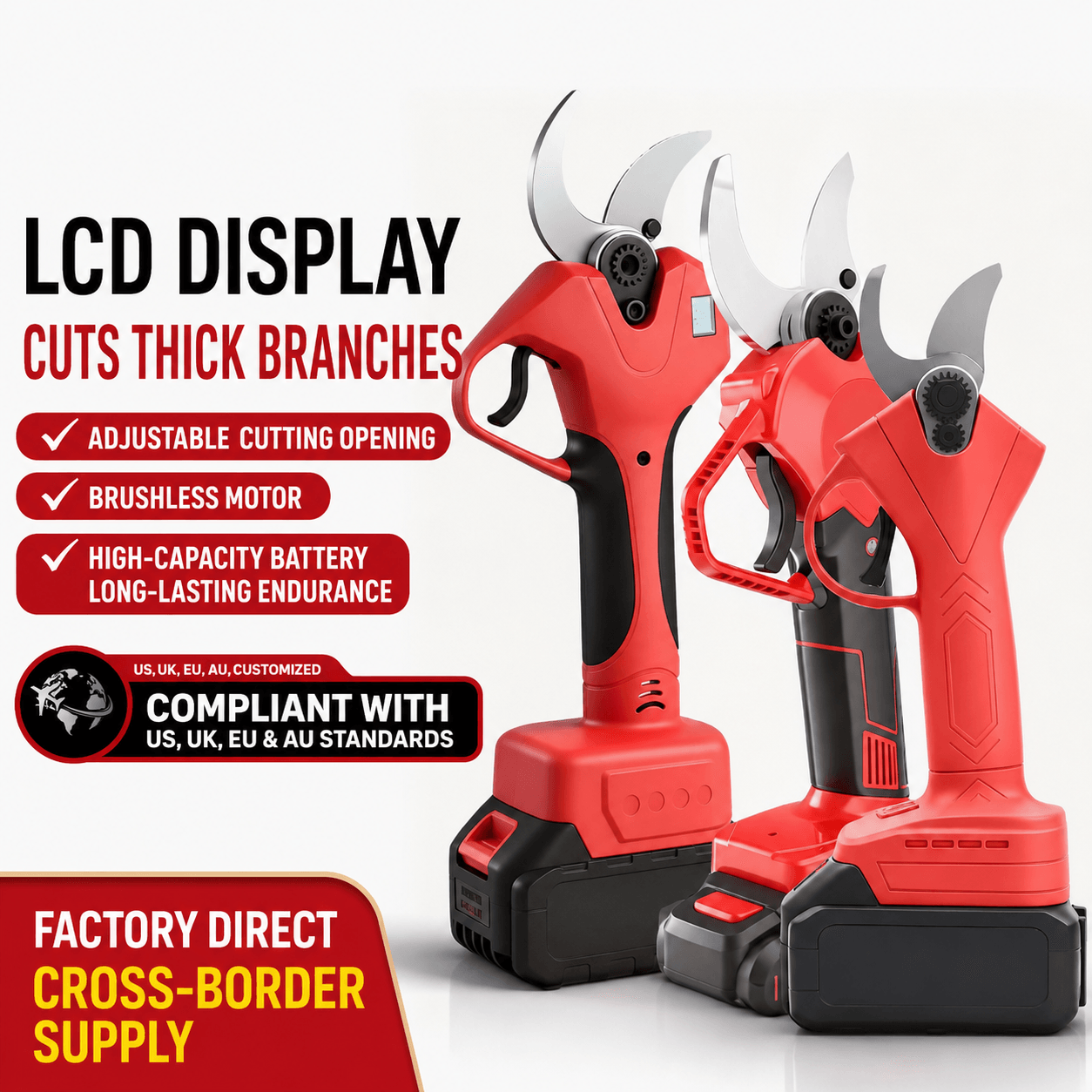 2.5CM Cordless Electric Pruning Shear Bare Tool