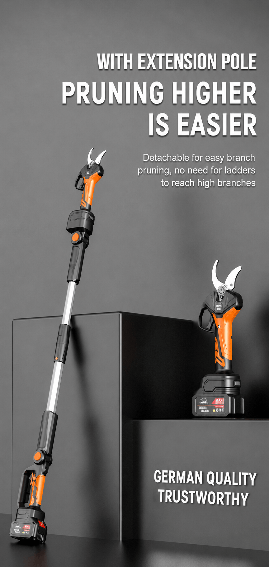 2.5CM Cordless Electric Pruning Shear with 1 Battery and 1 Charger