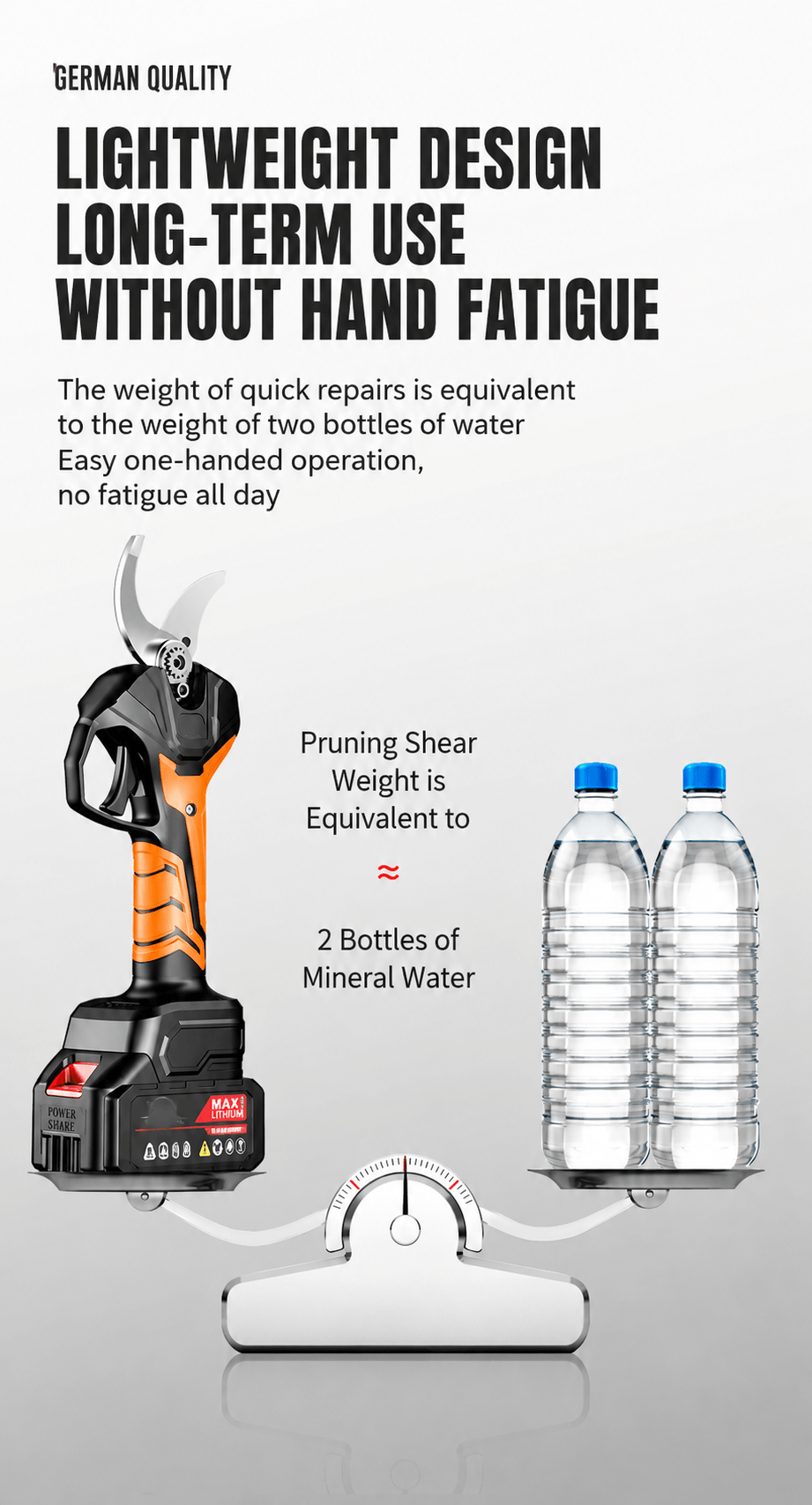 2.5CM Cordless Electric Pruning Shear with 1 Battery and 1 Charger