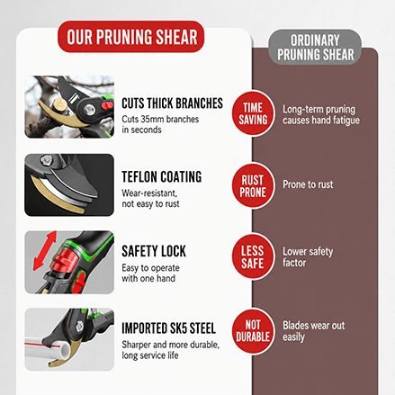 Professional SK5 Steel Pruning Shears for Garden & Orchard Use